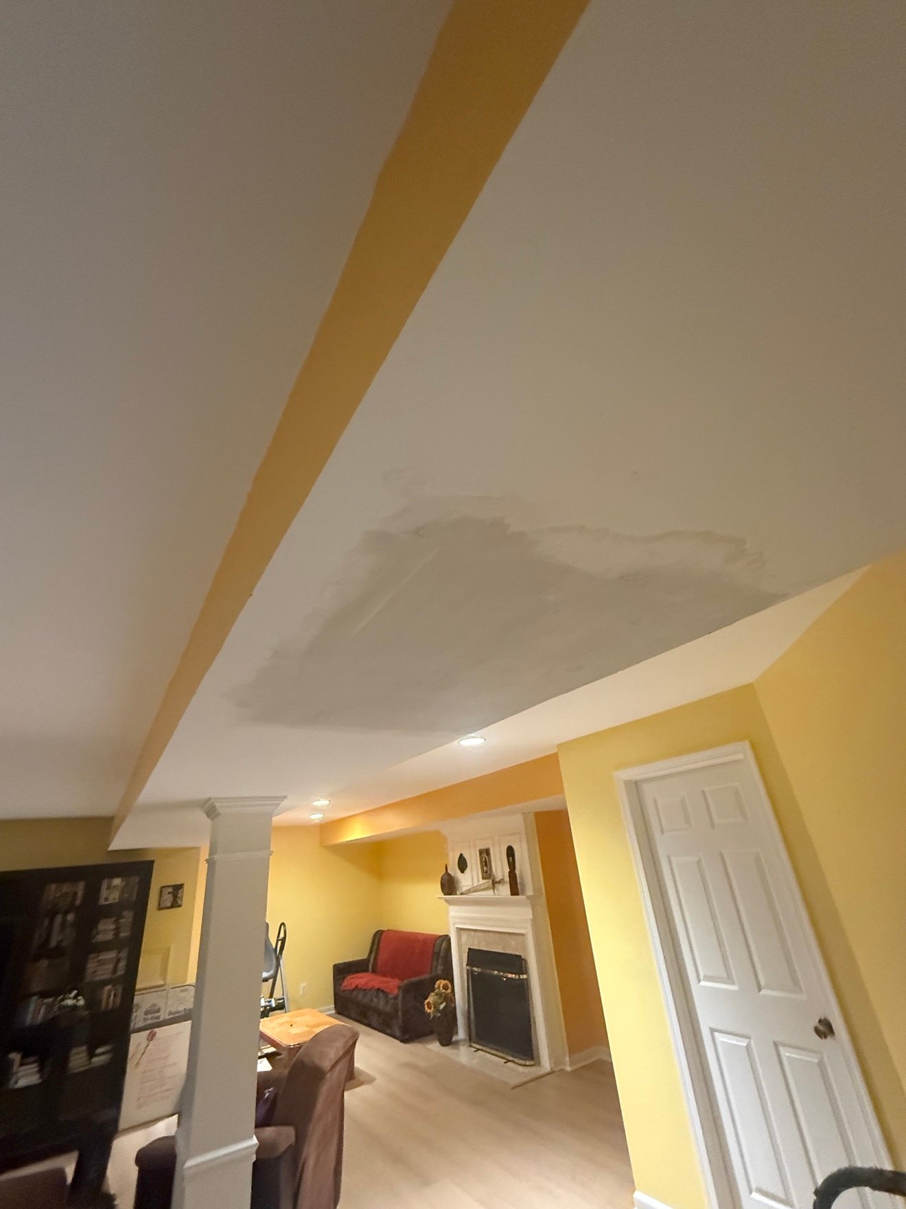 Large ceiling patch with joint compound