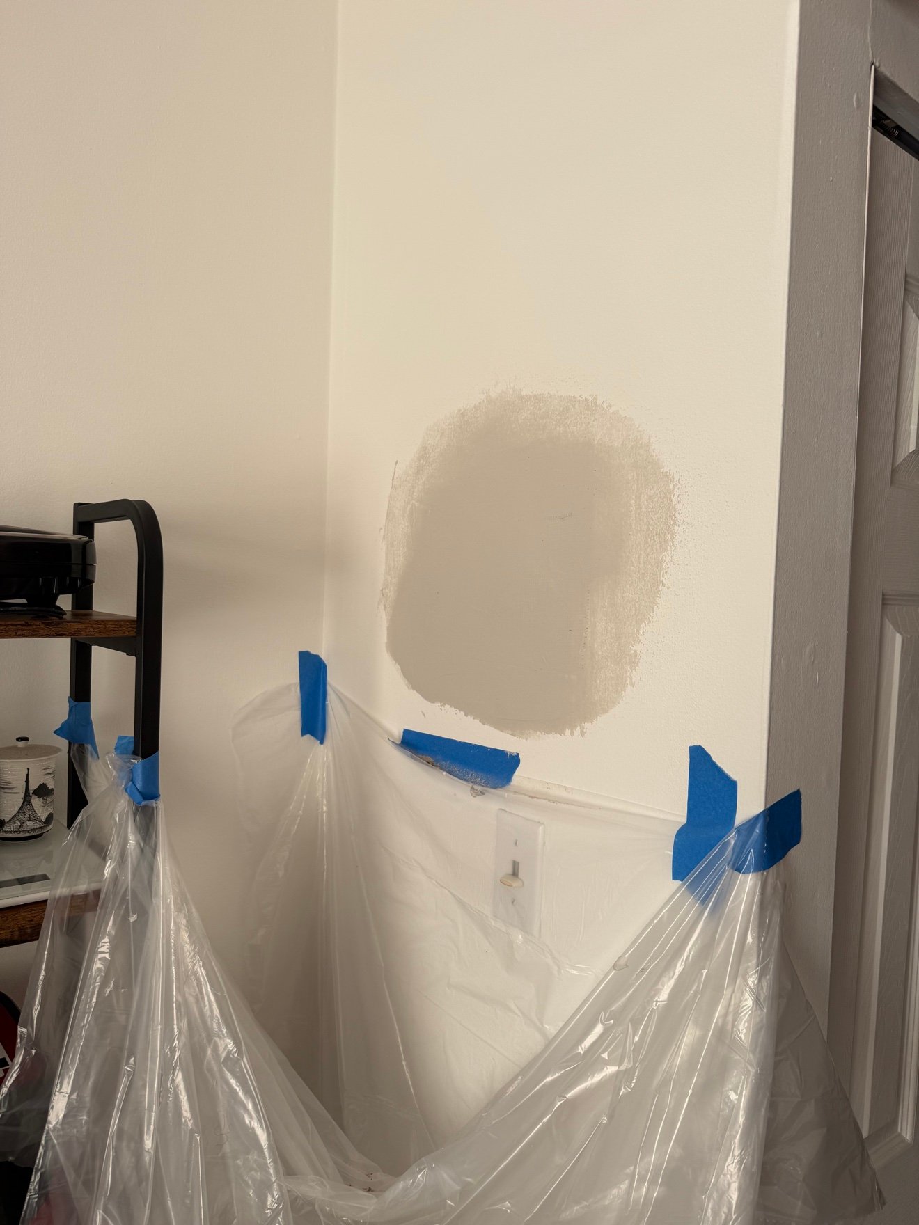 Drywall patch with fresh joint compound