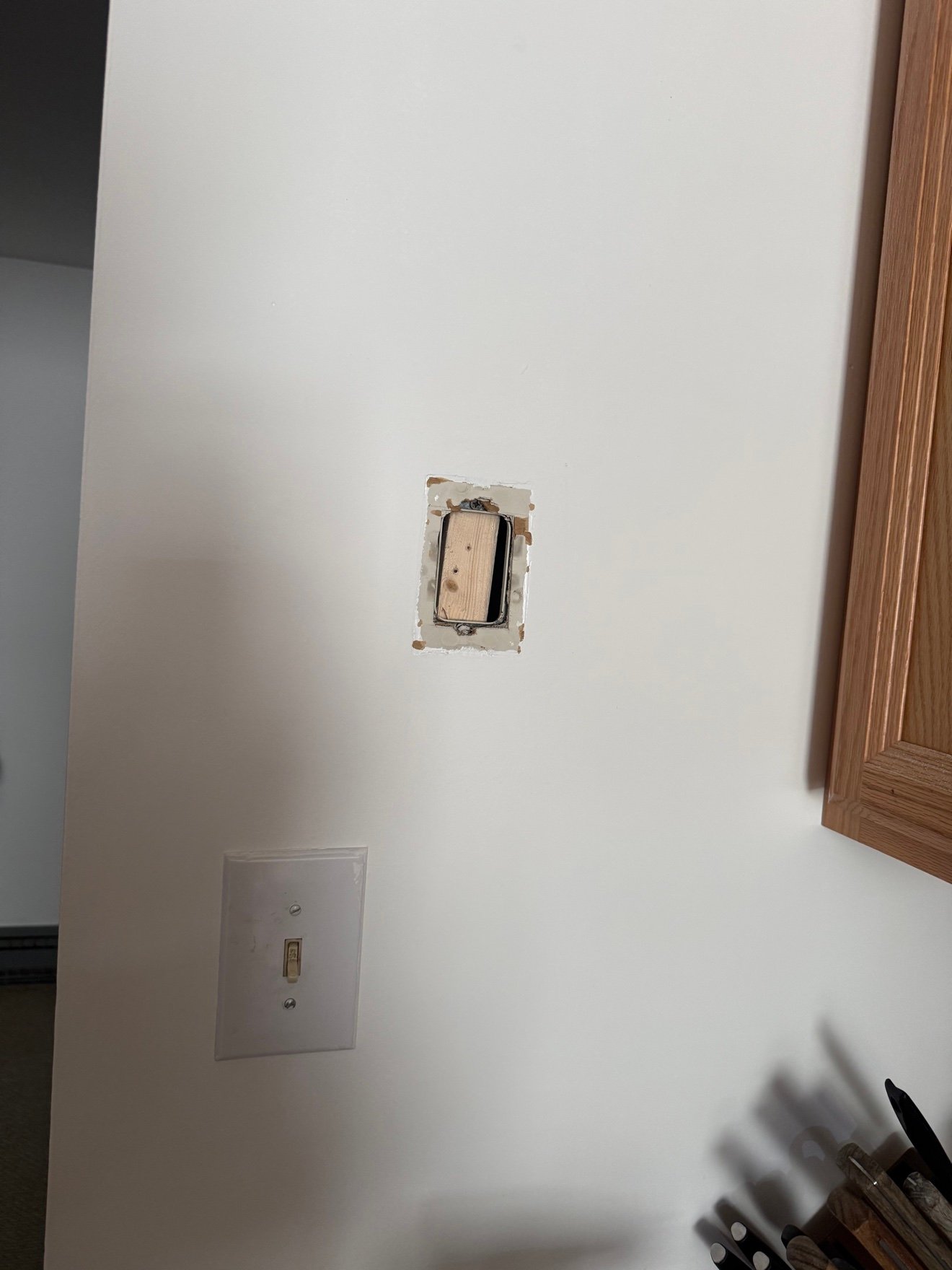 Wall cutout for electrical box installation