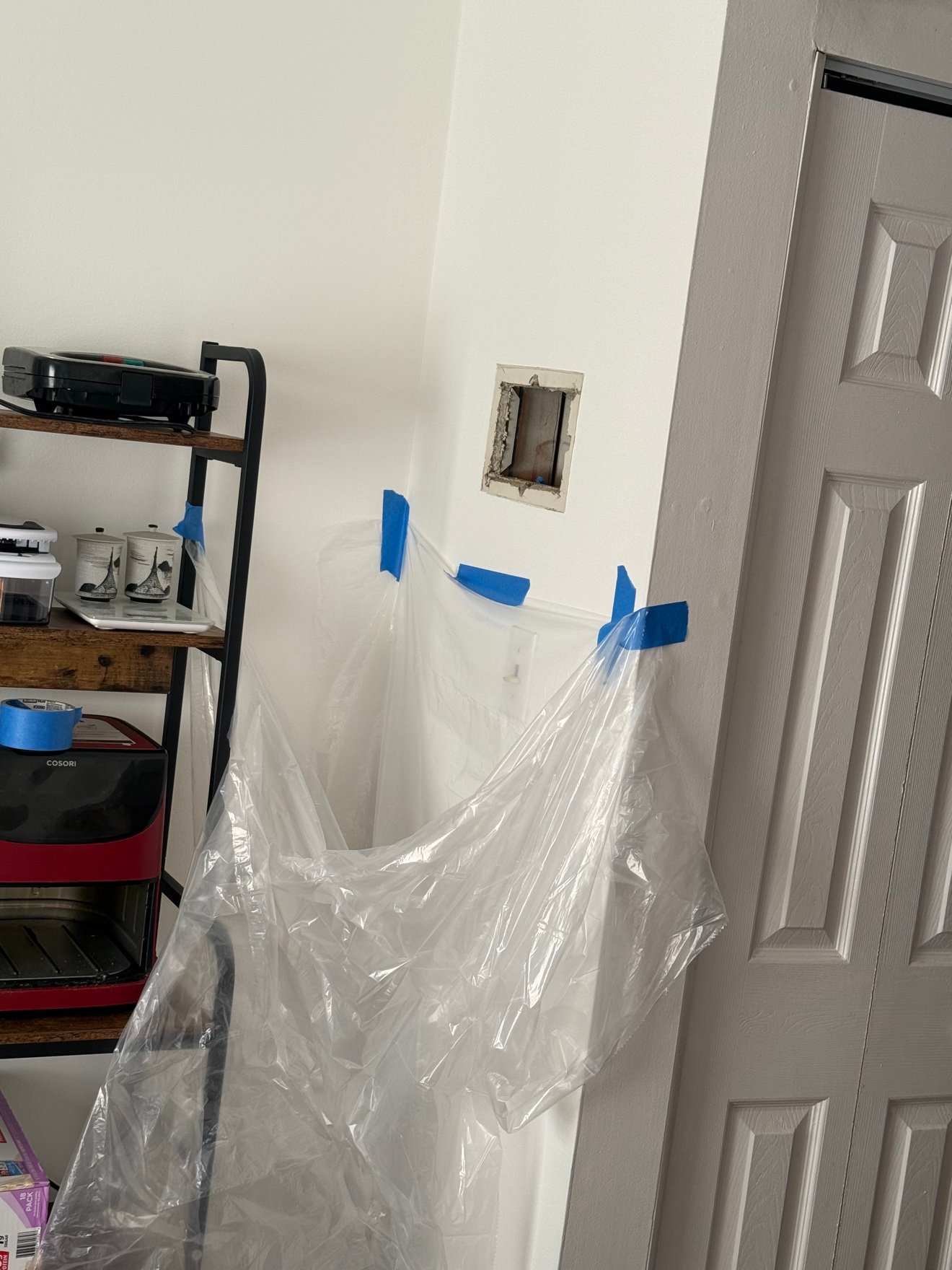 Wall opening cut for drywall repair