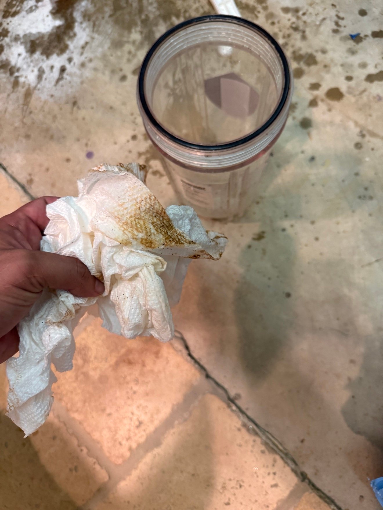 Filter housing cleaned during service