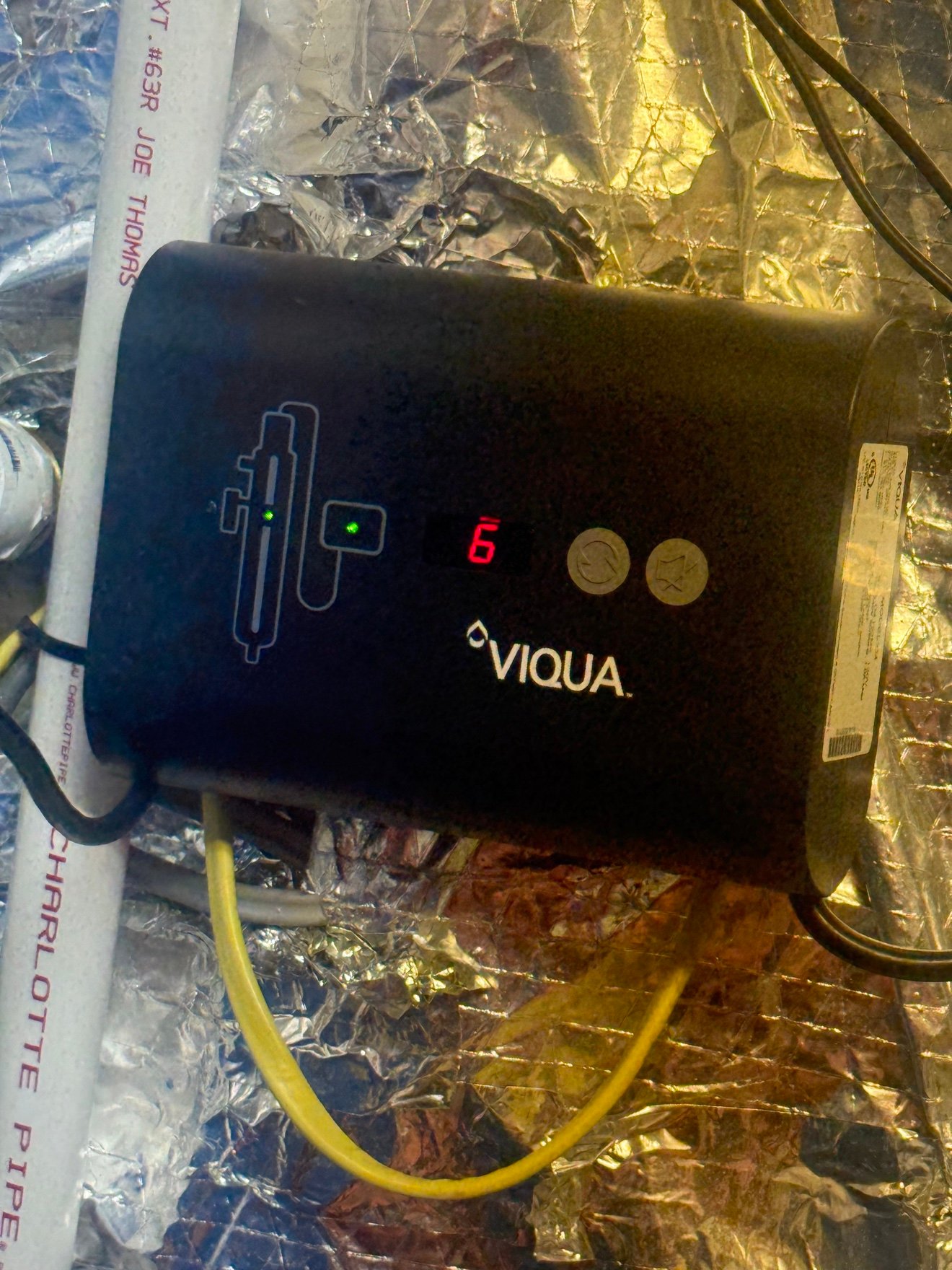 UV water system controller display