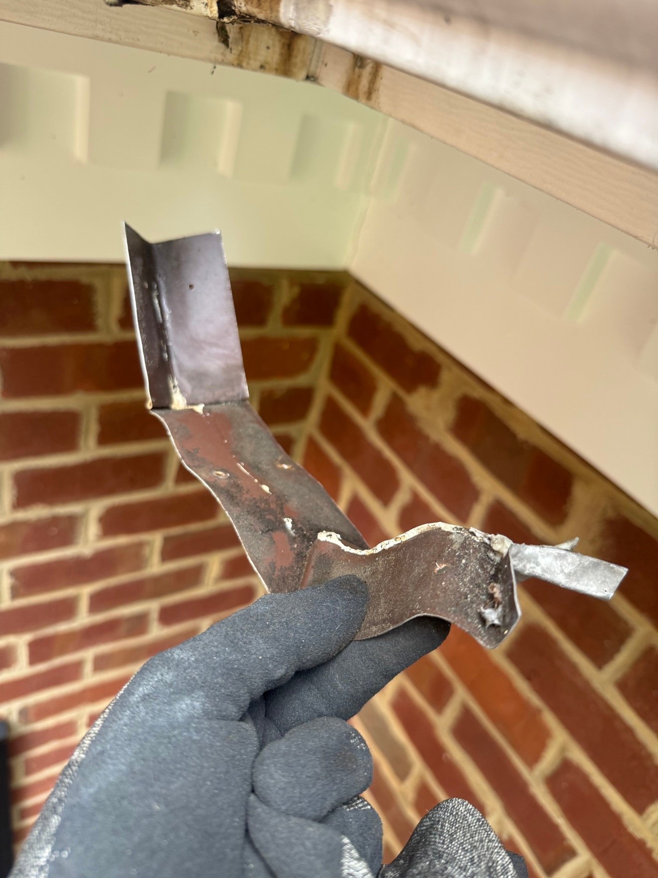 Damaged gutter section removed