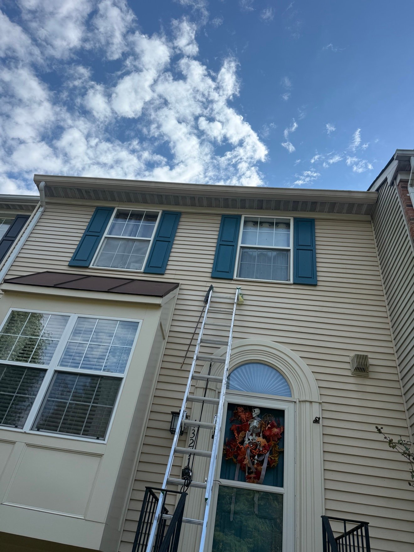 Exterior repair work at a townhouse