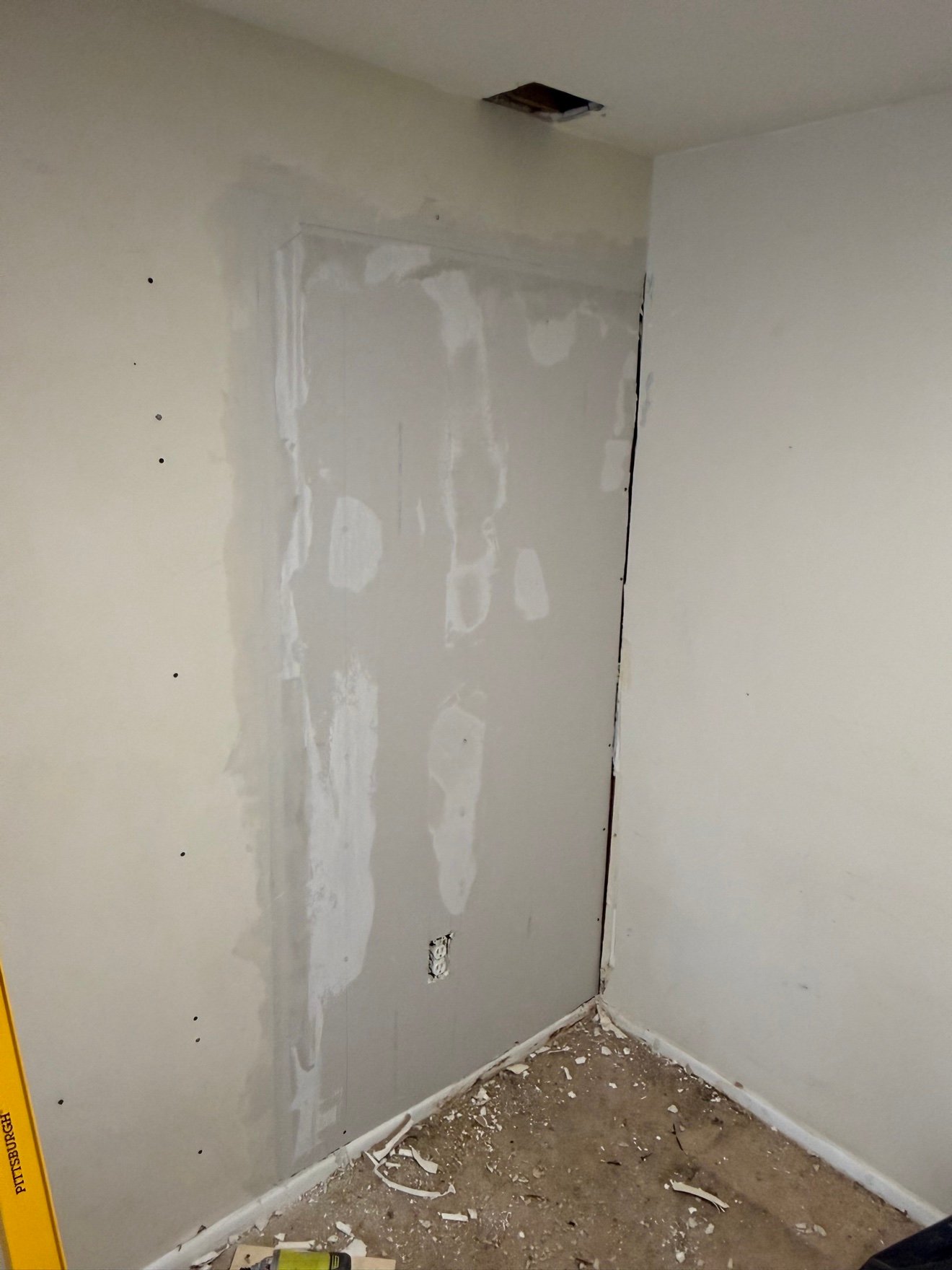 Drywall patched smooth