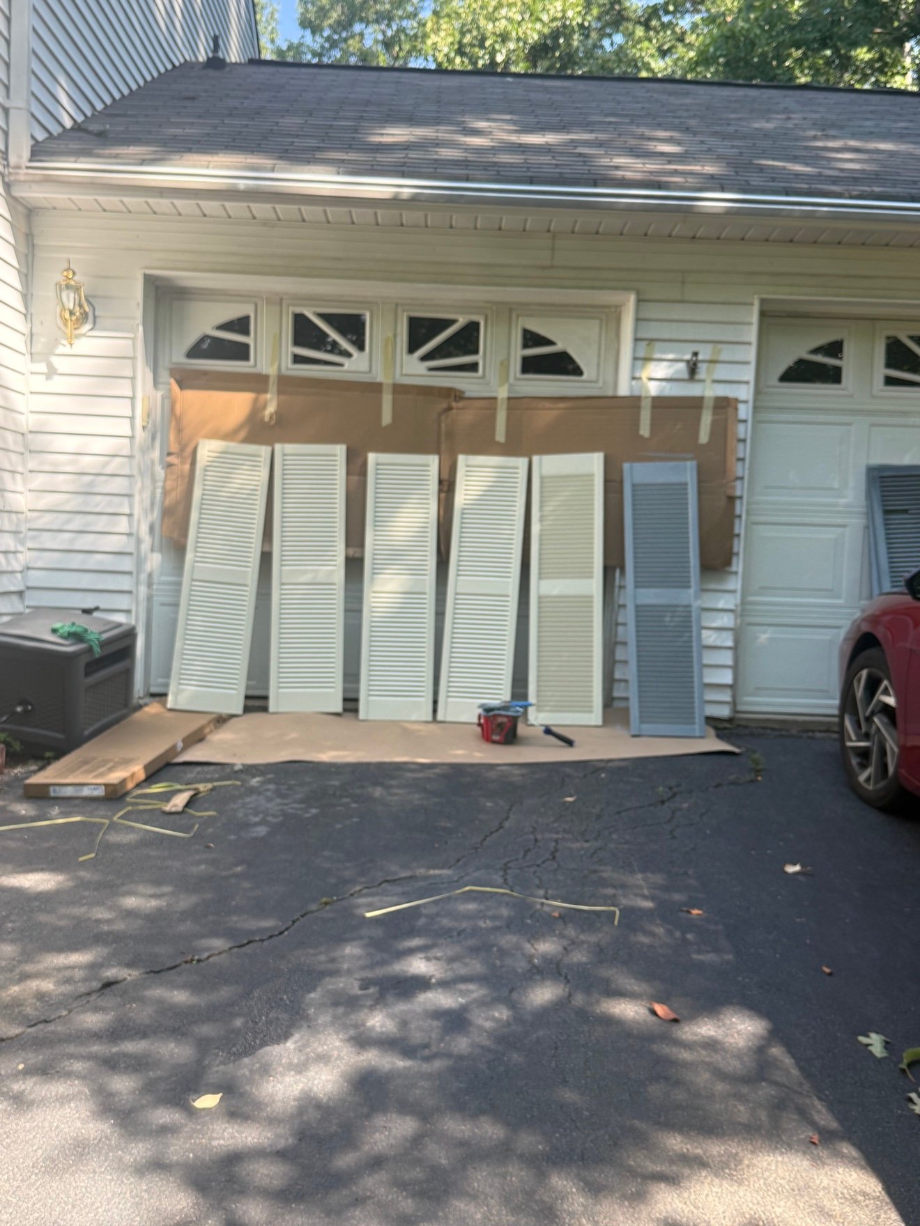 Old shutters ready for replacement