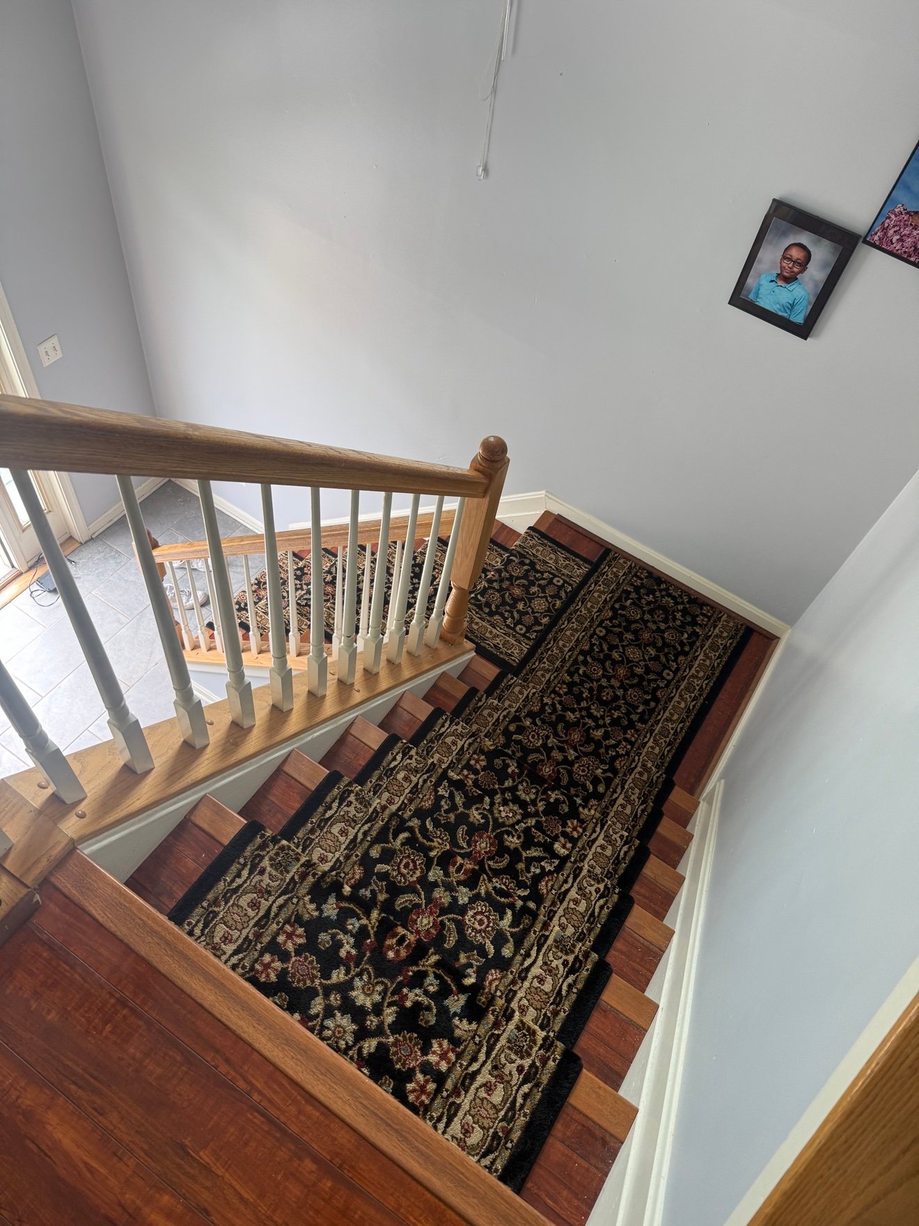 Stair runner replacement completed