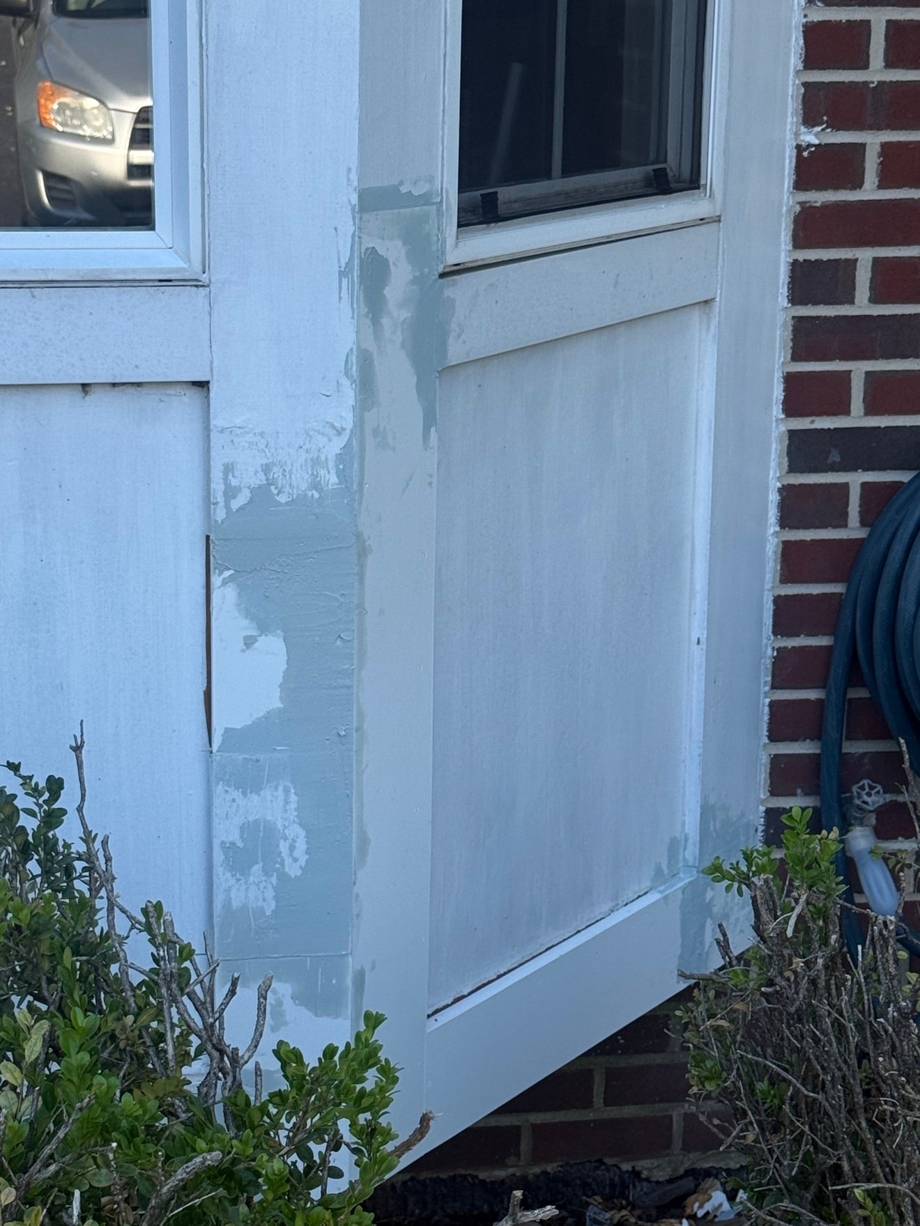 Bay window after wood trim repair